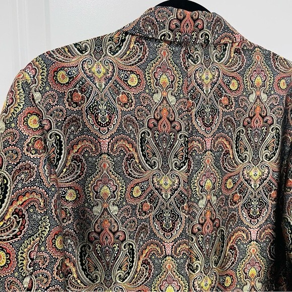 Vintage Chico's Design Iridescent Gold Paisley Button Up Blazer Women's Sz. 1/M - Picture 9 of 11